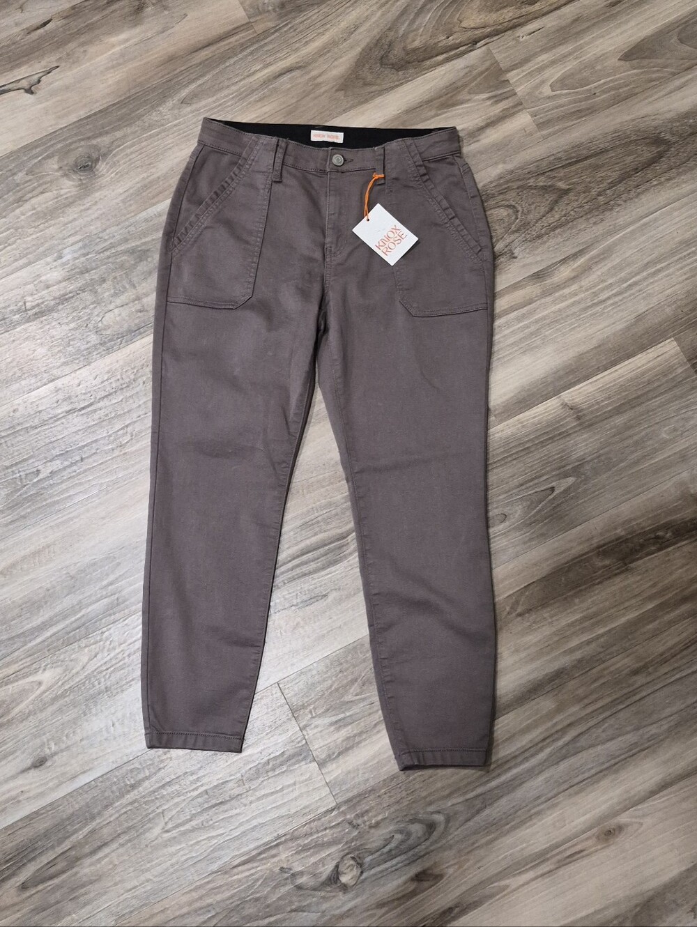 NEW Sz 10 Knox Rose Taupe Utility Pants Mid-rise Casual Gorpcore Comfort Minimal